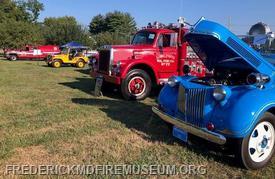 Walkersville's beautiful blue 1940 Ford Howe, former Middletown Engine 72 and former Lewistown Brush 225  were just some of the apparatus on display